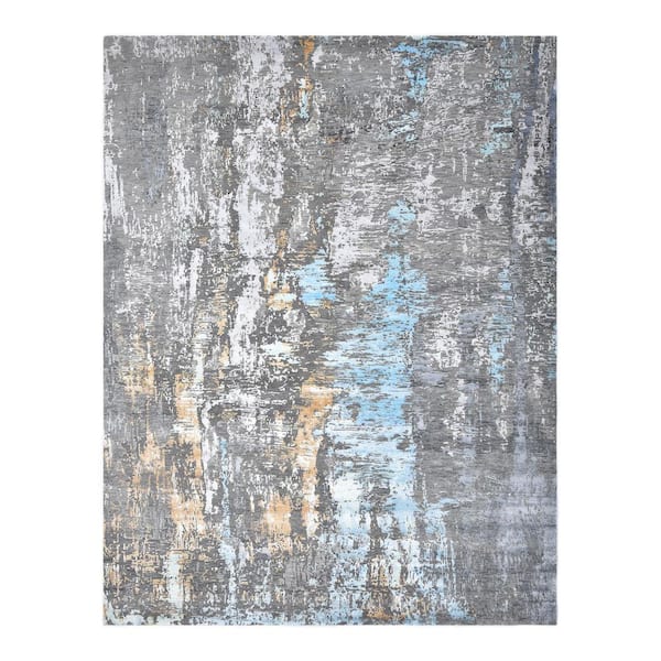 Solo Rugs Contemporary One-of-a-Kind Contemporary Gray 11 ft. 11 in. x 9 ft. 2 in. Area Rug