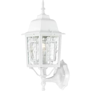 1-Light White Outdoor Wall Lantern Sconce