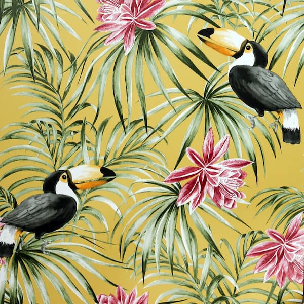 Arthouse Emmeline Yellow Toucan Wallpaper Sample