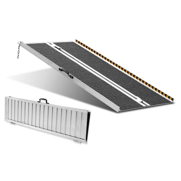 4 ft. Portable Wheelchair Ramp 48 in. L x 29 in. W x 2 in. H Non-Slip Aluminum Folding Threshold Ramps 800 lbs.