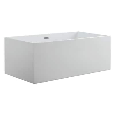 Aphrodite 67 in. x 30 in. Acrylic Flatbottom Freestanding Bathtub in White