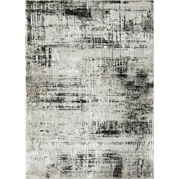 LUXE WEAVERS Camelia Collection Modern Abstract Gray 8x10 Indoor Polypropylene Area Rug
