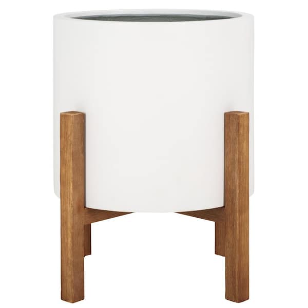 Loflen White Concrete Ficonstone Outdoor Planter (25.3 in. W x 29.3 in. H)