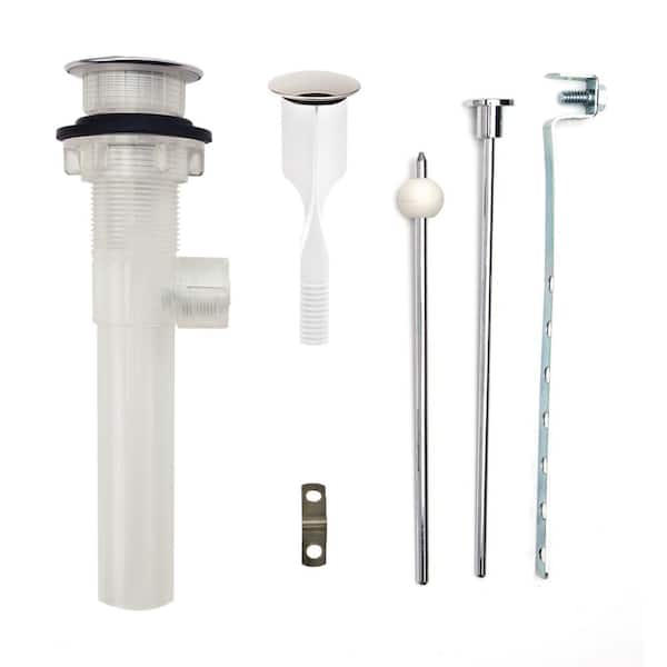 PF WaterWorks ClogFREE Never Clog Pop-Up Drain, Magnetic Stopper, Transparent ABS Body w/o Overflow, 1.6-2" Sink Hole, Chrome