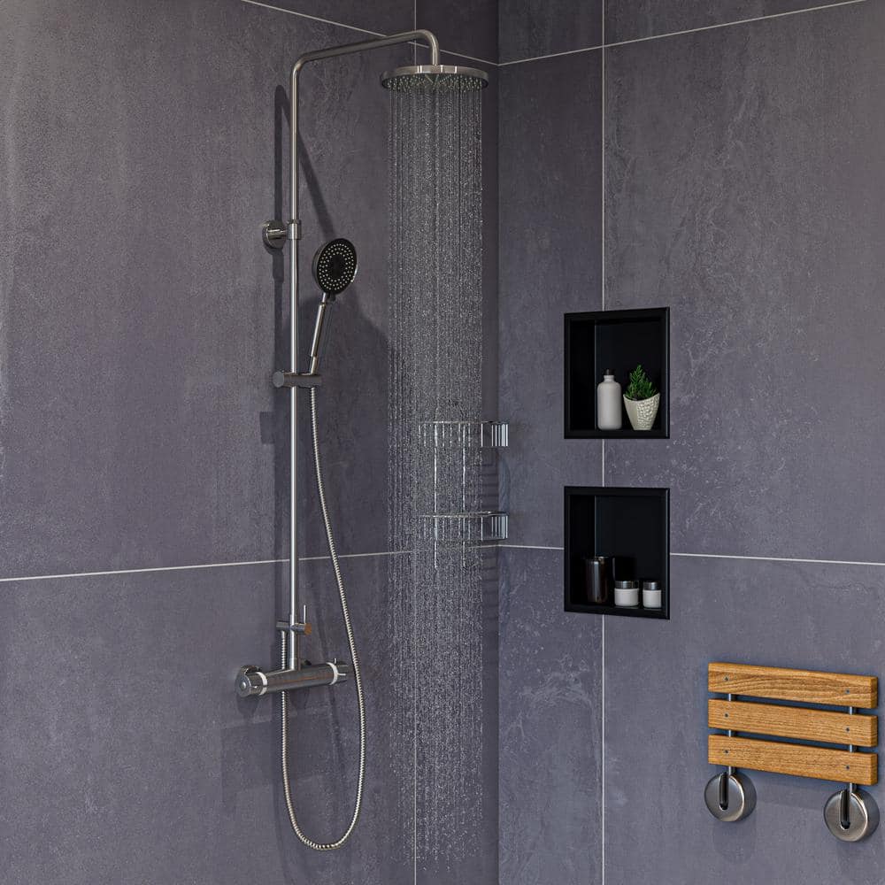 Brushed Black Stainless Steel Wall Mount Shower Niche