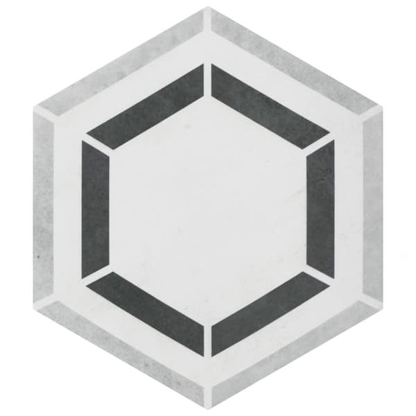 Merola Tile Coco Hex Geo Classic 7 in. x 8 in. Porcelain Floor and Wall Take Home Tile Sample