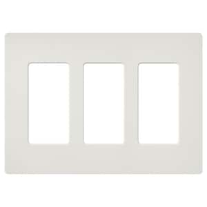 Claro 3 Gang Wall Plate for Decorator/Rocker Switches, Satin, Lunar Gray (SC-3-LG) (1-Pack)