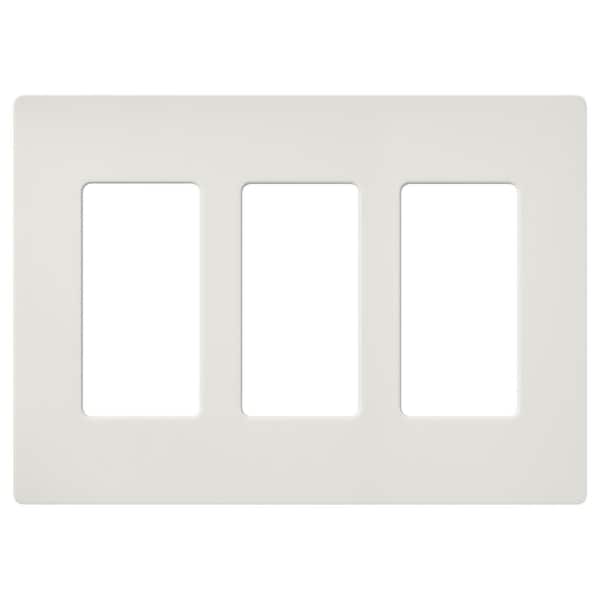 Lutron Claro 3 Gang Wall Plate for Decorator/Rocker Switches, Satin, Lunar Gray (SC-3-LG) (1-Pack)