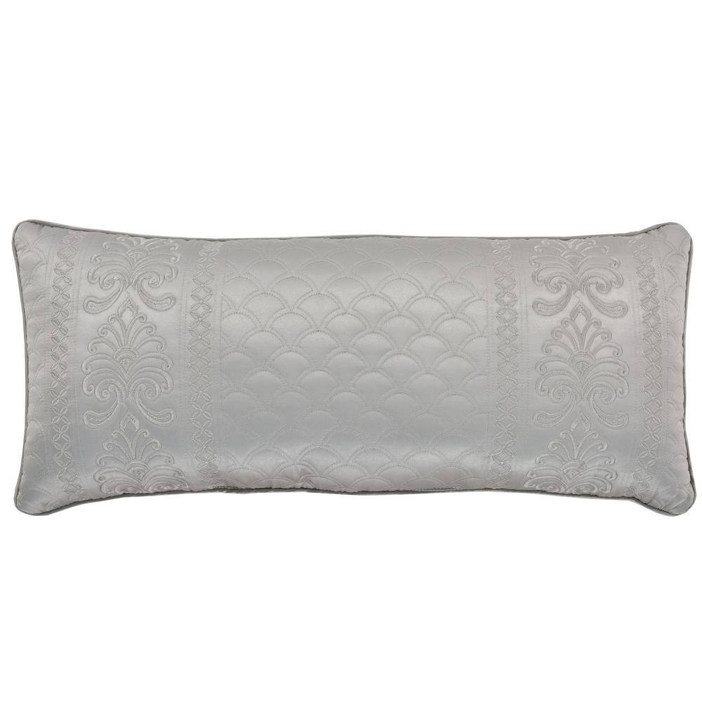 Lincoln Silver Polyester Boudoir 12x26 Decorative Throw Pillow