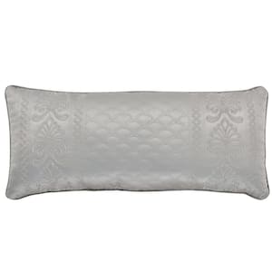 Lincoln Silver Polyester Boudoir 12x26" Decorative Throw Pillow