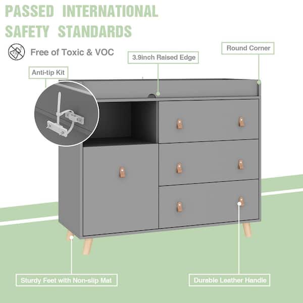 Have a question about FUFU&GAGA Gray 4-Drawers 44.9 in