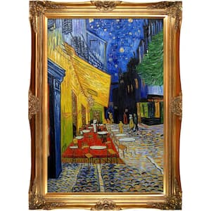 44 in. x 32 in. "Cafe Terrace at Night (Luxury Line) with Victorian Gold Frame" by Vincent Van Gogh Framed Wall Art