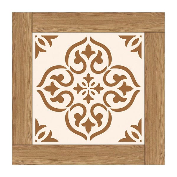 11.81 in. x 11.81 in. Brown Vinyl Peel and Stick Backsplash Tile, Wall Tile for Kitchen (10-Pack/9.69 sq. ft. )