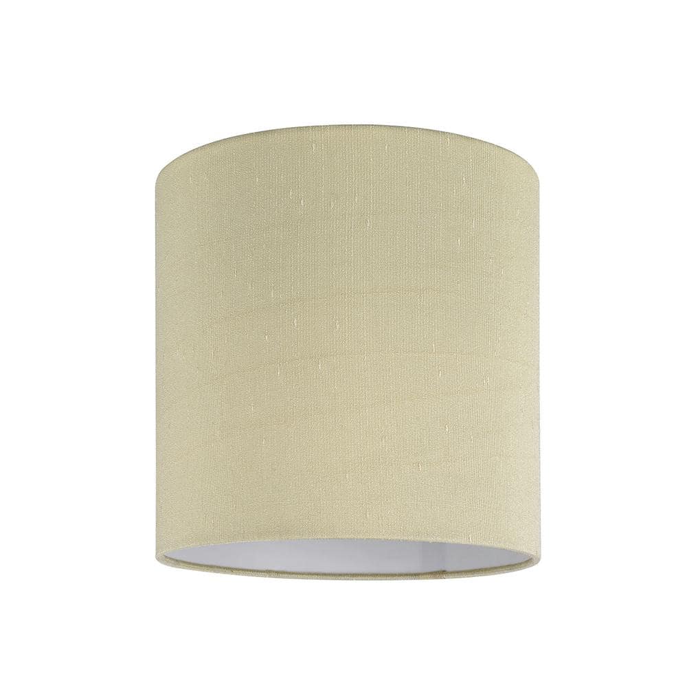 Gold Jacquard Textured Fabric Drum Lamp Shade, 8 inches
