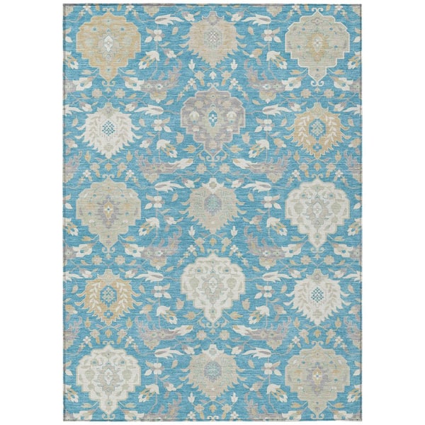 Addison Rugs Chantille Machine Washable Indoor/Outdoor Abstract ACN1026 Teal 5 ft. x 7 ft. 6 in. Area Rug