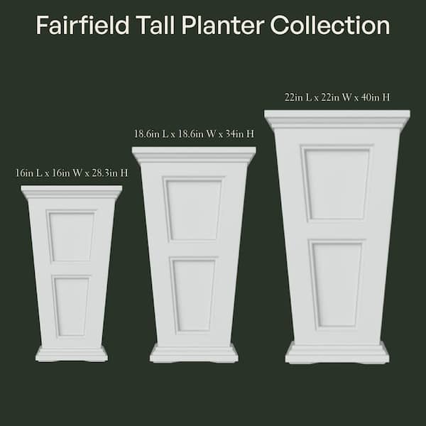 Fairfield 40 in. Tall Black Polyethylene Planter