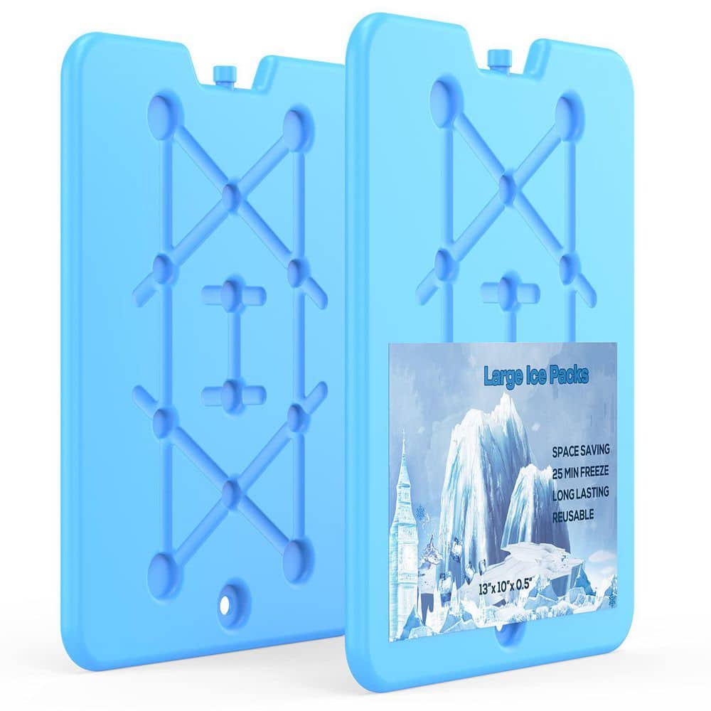 Large Ice Packs for Coolers, 13 x 10 x 0.5 in. Freezer Packs, Long