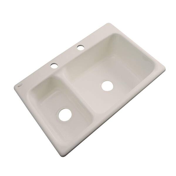 Thermocast Wyndham Drop-In Acrylic 33 in. 2-Hole Double Bowl Kitchen Sink in Desert Bloom