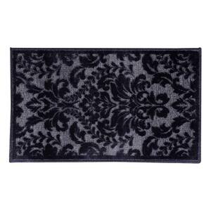 Nyla Collection Gray 20 in. x 34 in. Polyester Rectangle Area Rug
