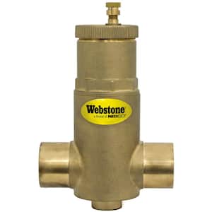 3/4 in. Forged Brass Sweat Air Separator with Removable Vent Head and Coalescing Medium