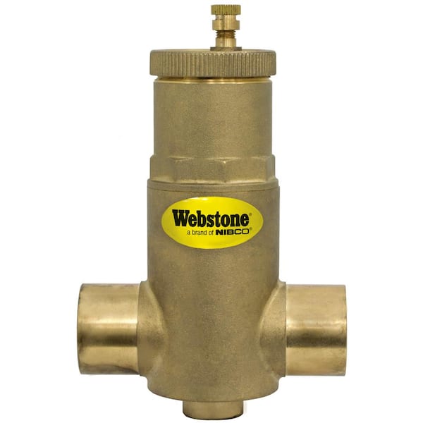 Webstone, a brand of NIBCO 1 in. Forged Brass Sweat Air Separator with Removable Vent Head and Coalescing Medium