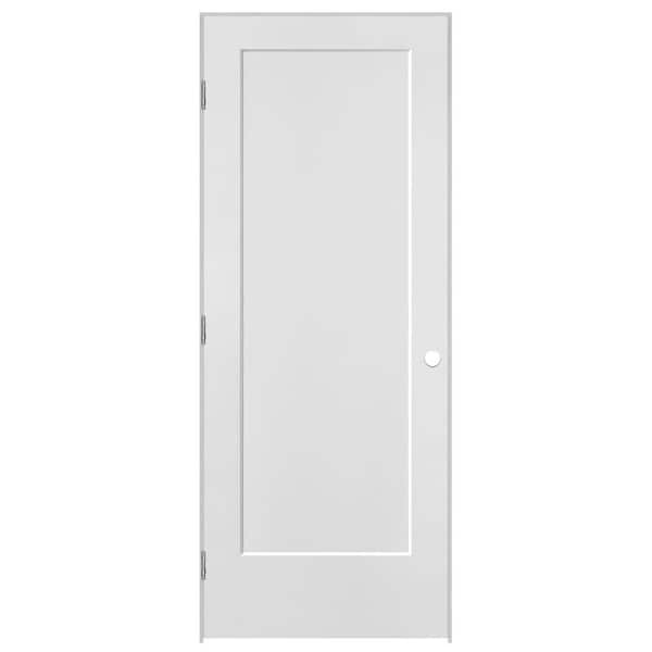 Masonite 32 in. x 80 in. 1-Panel Right-Handed Primed Composite Solid Core Single Prehung Interior Door 4-9/16 in. Flat Jamb