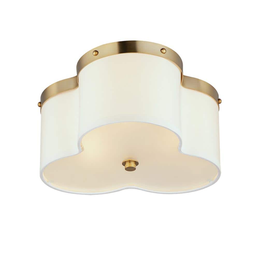 Clover 14 in. 3-Light Satin Brass Flush Mount price history on PriceWatchPro