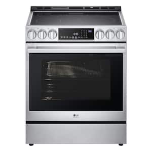 STUDIO 6.3 cu. ft. SMART Slide-In Electric Range in Stainless Steel with Instaview, ProBake, Air Fry and Air Sous Vide