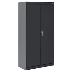 Supply Preassembled 24-Gauge Freestanding Cabinet with 3-Fixed Shelves in Black ( 30 in. W x 66 in. H x 18 in. D