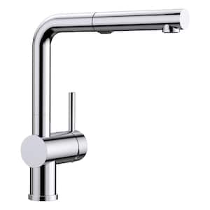 Linus Single-Handle Pull Out Sprayer Kitchen Faucet in Polished Chrome