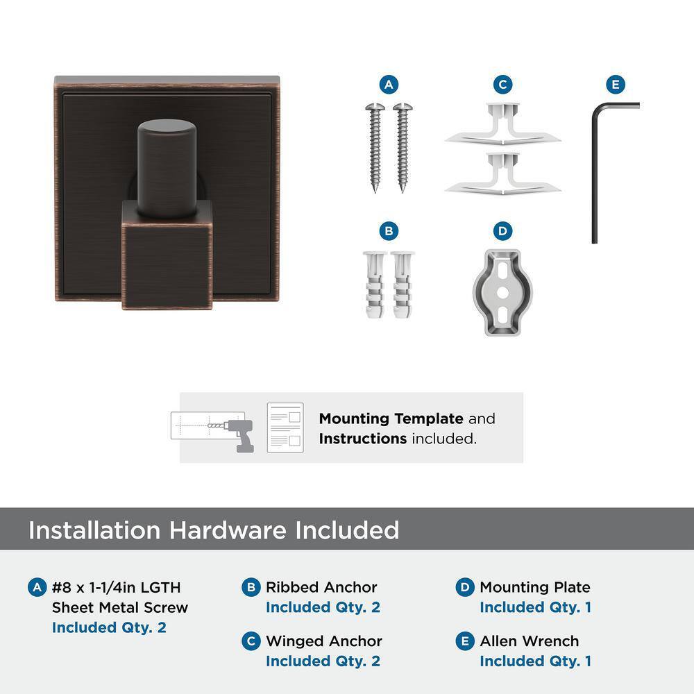 Oil-Rubbed Bronze Single Prong Wall Mounted Hook