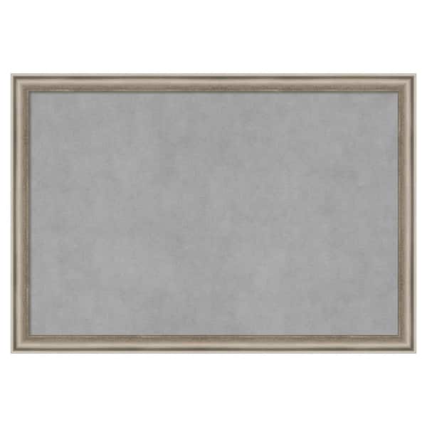 Amanti Art Salon Scoop Pewter 26 in. x 18 in Framed Magnetic Board