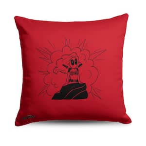 Marvels Deadpool 3-Whole New World Printed 18 x 18 Multicolor Throw Pillow