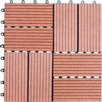 8-Slat 1 ft. x 1 ft. Composite Deck Tiles in Dark Tan (11 per Case)
