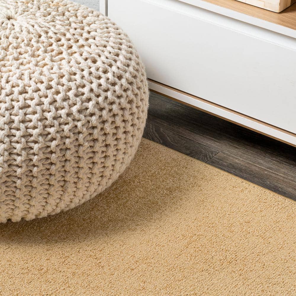 Mustard Oval Easy Care Synthetic Area Rug 3 ft. x 5 ft.