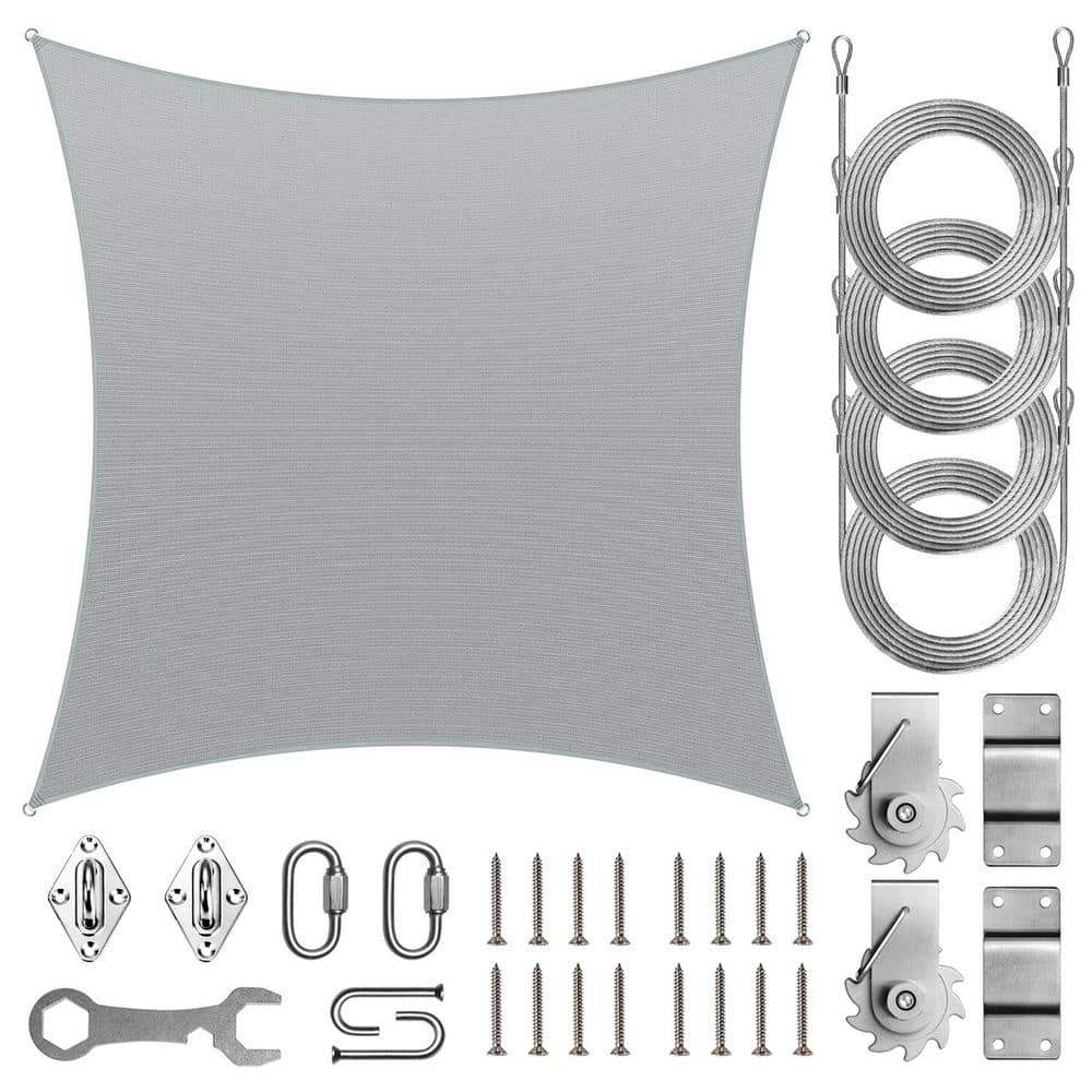 10 ft. x 10 ft. Square Sun Shade Sail with Hardware TAWAL-Gray price history on PriceWatchPro