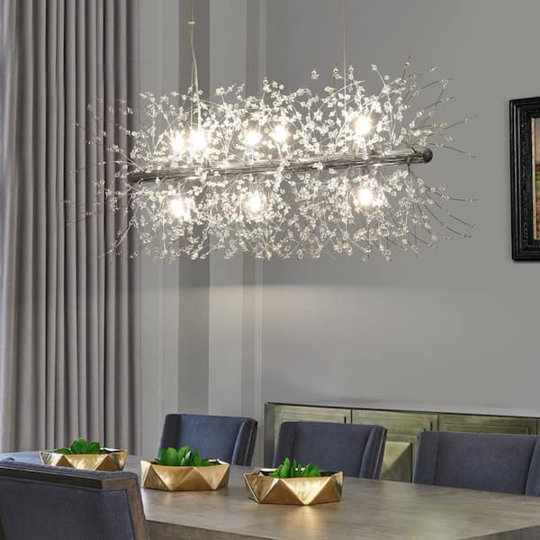 EDISLIVE Calzada Decor 9-Light Chrome Dandelion Firework Chandelier LED Crystal Pendant Lights