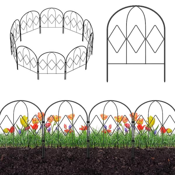 16.5 in. L x 12.6 in. W, Triple Diamond Garden Fence, Rustproof Metal Panels, Animal Enclosure (10-Pieces)