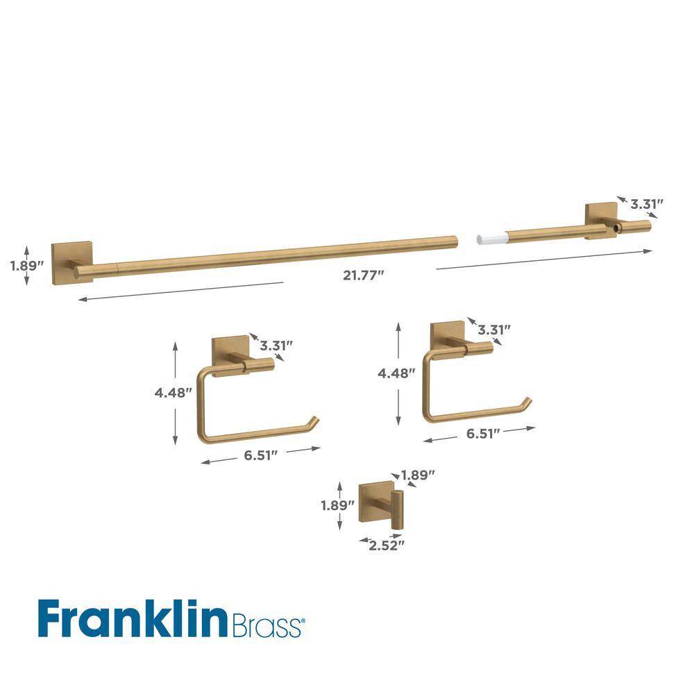 Nash Satin Gold 4-Piece Bathroom Hardware Set