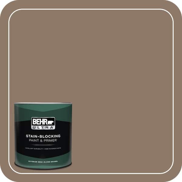 BEHR ULTRA 1 qt. #PPU5-05 Coconut Shell Semi-Gloss Enamel Exterior Paint & Primer