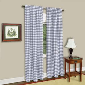 Buffalo Check 42 in. W x 63 in. L Polyester/Cotton Light Filtering Window Panel in Grey