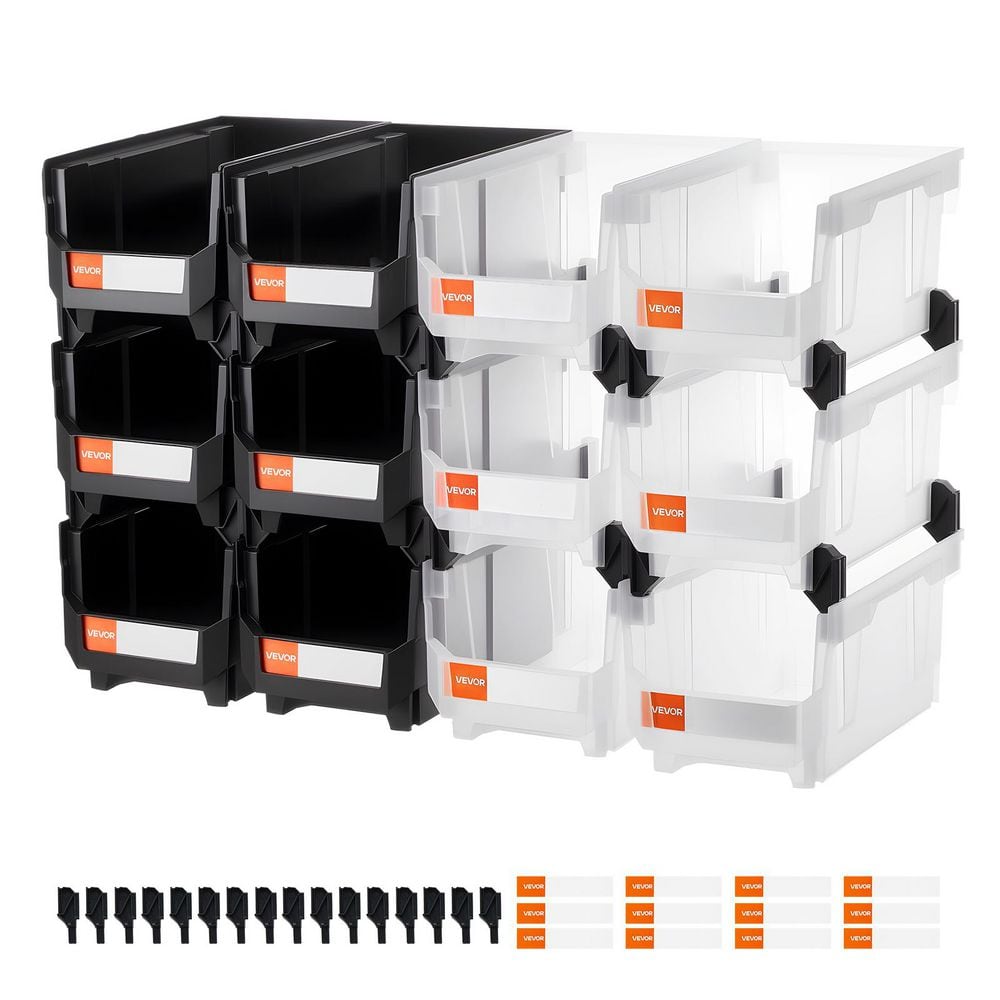 Plastic Stackable Storage Bins, 14.8 x 8.5 x 7.1 in. (12 Pack), Plastic Containers for Organizing and Storage Bins price history on PriceWatchPro