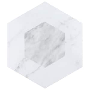 Take Home Tile Sample - Classico Bardiglio Hexagon Geo 8 in. x 7 in. Porcelain Floor and Wall