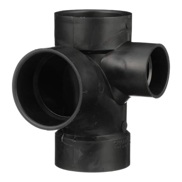 Charlotte Pipe 3 in. x 3 in. x 3 in. x 2 in. ABS Sani Tee RS Inlet