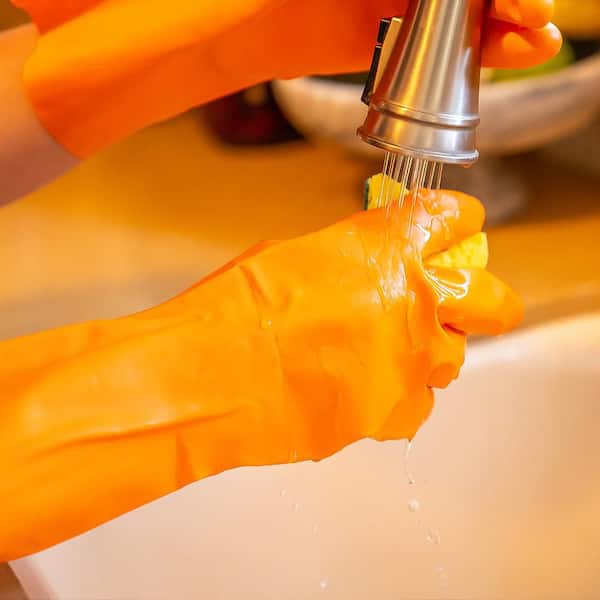 HDX HDX ORANGE NITRILE LONG GLOVE HDX-NIT-OR - The Home Depot