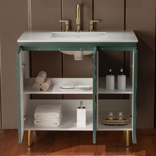 WOODBRIDGE 35.88 in. W x 22 in. D Single Sink Freestanding Bath