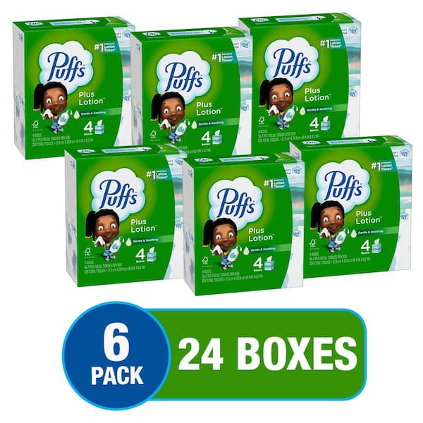 Plus Lotion 2-Ply Facial Tissue Cube Box (56-Sheets Per Box, Case of 6)