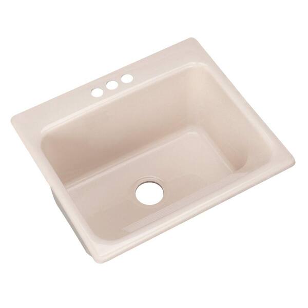 Thermocast Kensington Drop-In Acrylic 25 in. 3-Hole Single Bowl Utility Sink in Shell