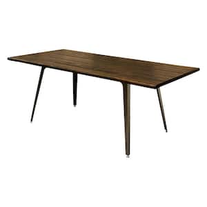 Damian 78 in. Antique Brown Rectangular Dining Table
