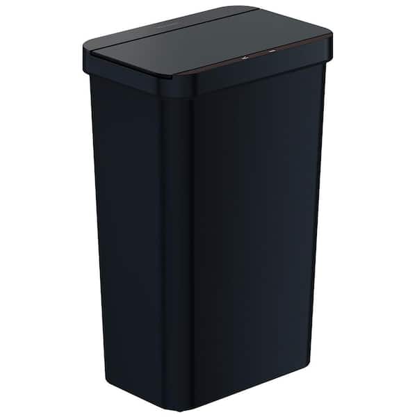 iTouchless 13.2 gal. Black Plastic Sensor Trash Can Durable Dent-Proof 50L Rectangular Slim Bin for Kitchen Home Office Business, Gray